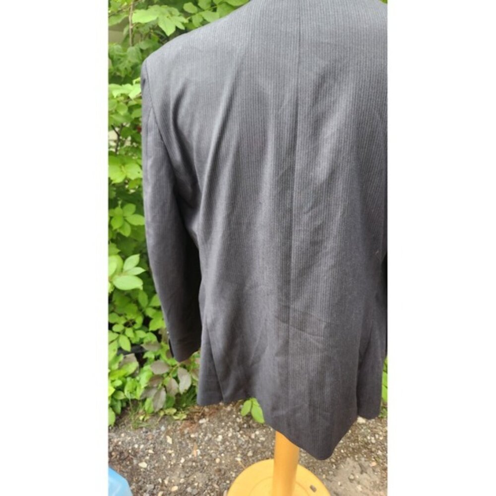 Calvin Klein Men's 42R Gray Pinstripe 100% Wool Blazer Business Suit Jacket - Picture 7 of 12